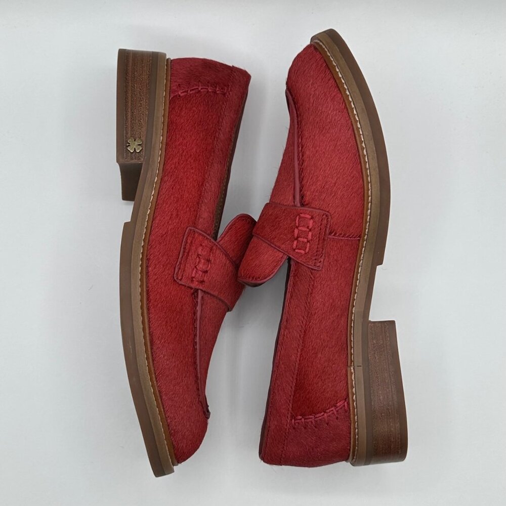 Women's Lucky Brand Salima Loafer Flat Shoe Cow Hair Upper Red Sz 8.5 M/39.5 NEW - Picture 6 of 7